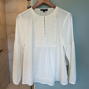 Banana Republic Embroidered Peasant Long Sleeve Blouse